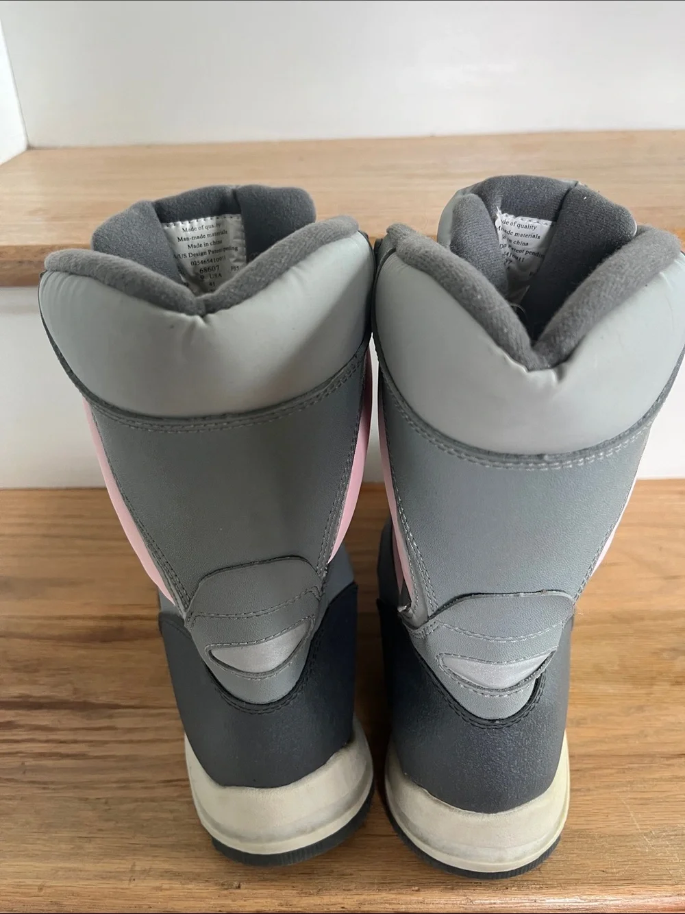 Athletech Pink and Gray Women's Lace-Up Winter Boots